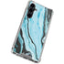Aqua Blue Marble Ink Galaxy S23 FE Clear Case